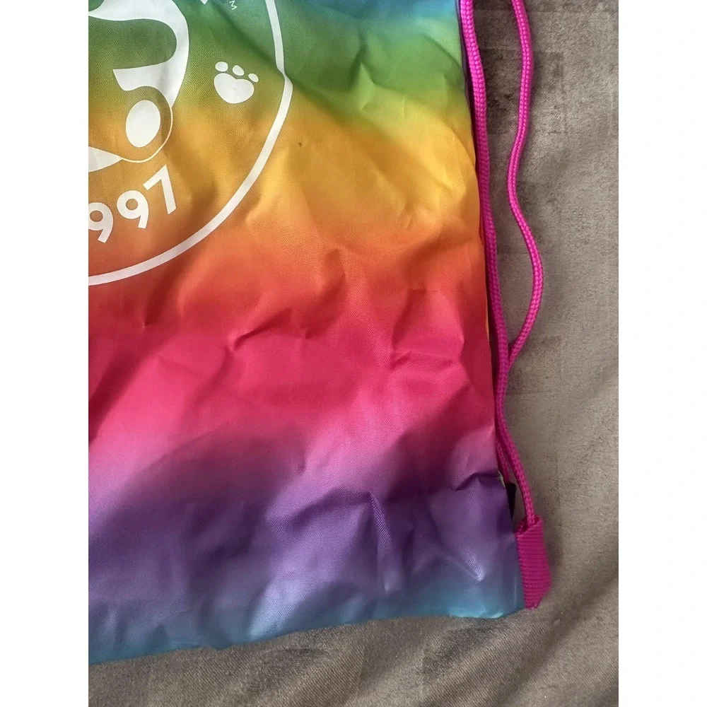 Build-A-Bear Workshop Rainbow Drawstring Backpack Cinch‎ Sack Bag Kids Pink Logo